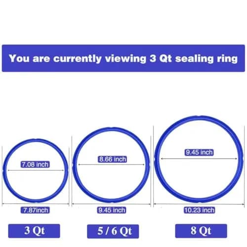 Fuator Mini 3Qt Instant Pot Sealing Ring & Float Valve Caps | 3 Pack Clear, Red, Blue thumbnail 2