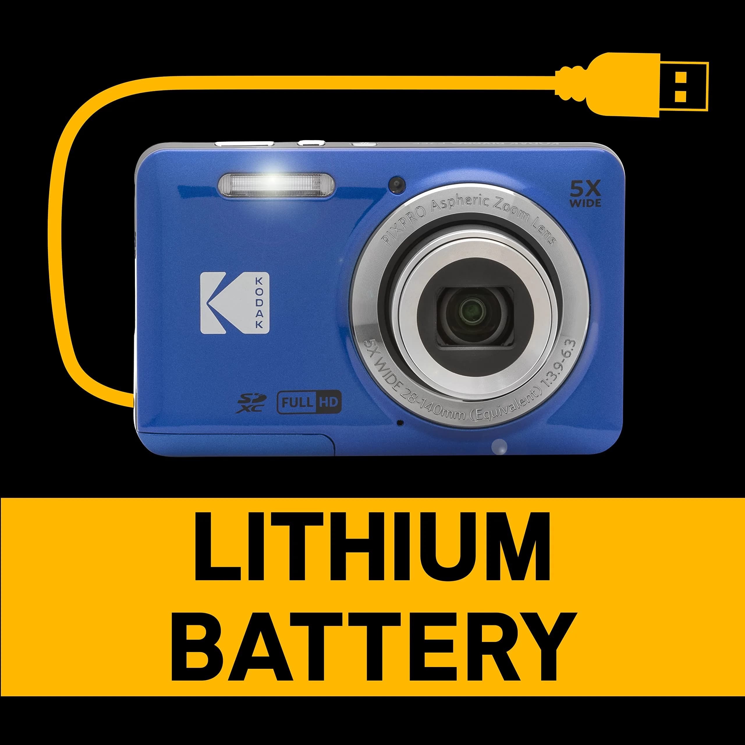 Kodak PIXPRO FZ55 Digital Camera Blue | 16MP CMOS Sensor, 5X Optical Zoom, 1080p Video - view 6