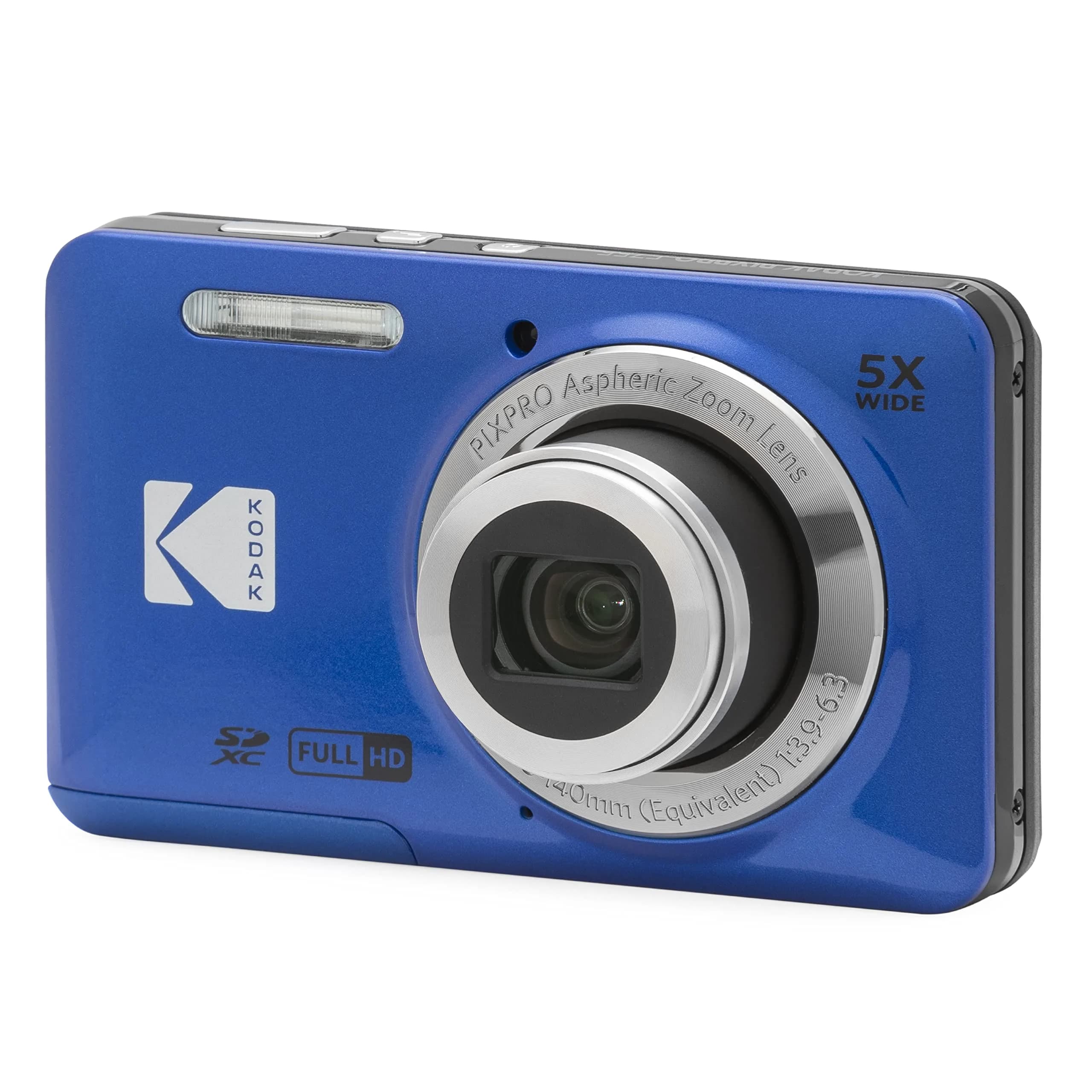 KODAK PIXPRO FZ55 Blue Digital Camera - 16MP, 5X Optical Zoom, 28mm Wide Angle - main product image