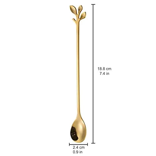 CAMDEA Gold Stainless Steel 10 Pcs Long Handle Teaspoons | Durable, Elegant Coffee & Dessert Spoons thumbnail 2