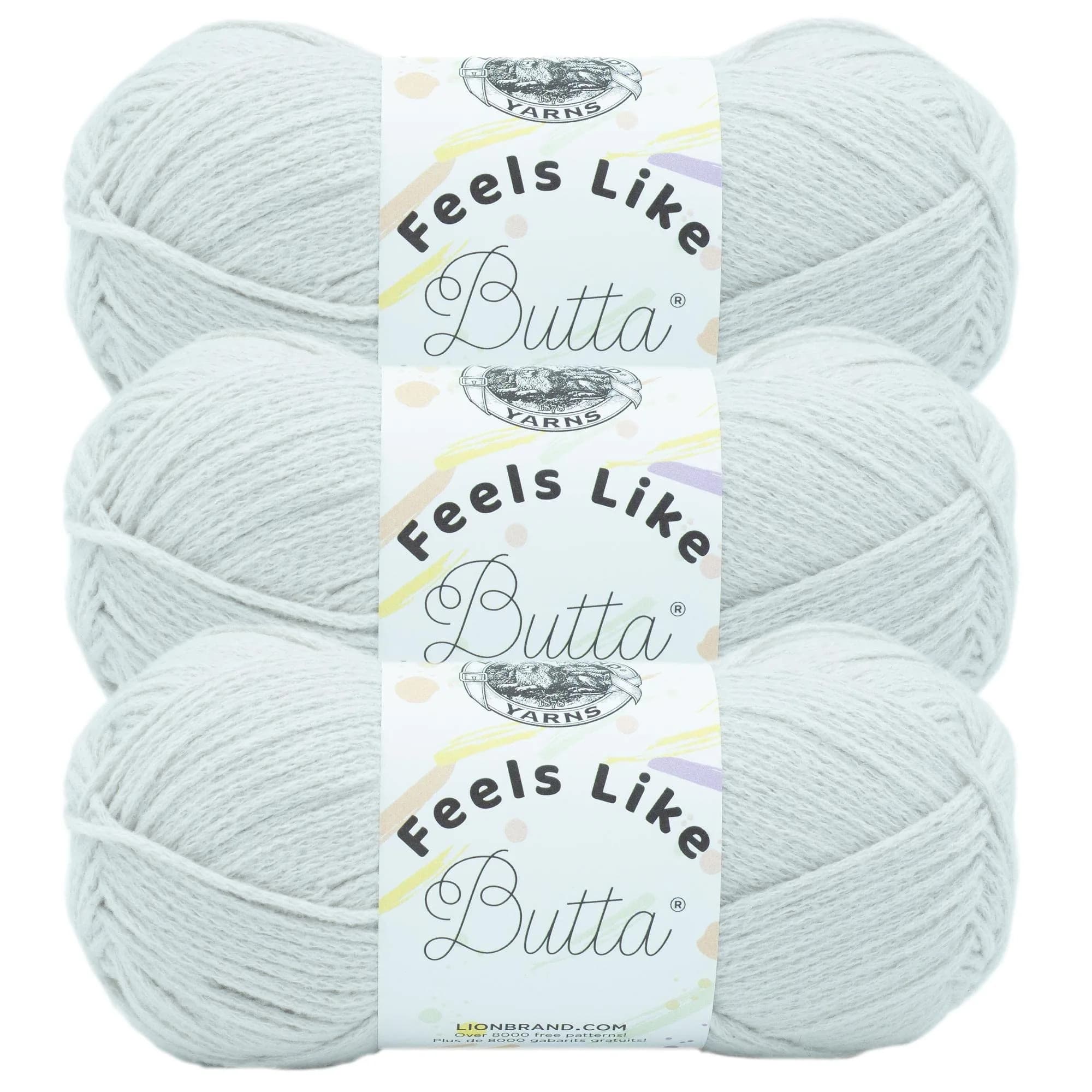 Lion Brand Feels Like Butta Yarn - Rainy Day, 3 Pack - Velvety Soft Polyester for Crochet & Knitting - main product image
