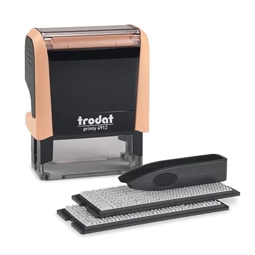 Trodat Printy 4912 Self Inking DIY Stamp Kit – Custom Message, 3/4" x 1-7/8" | Durable, Refillable, Eco-Friendly thumbnail 1