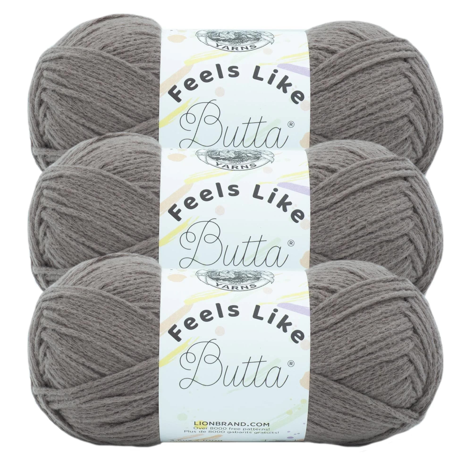 Lion Brand Yarn Feels Like Butta Crochet & Knitting Yarn, Cocoa, 3 Pack - main product image