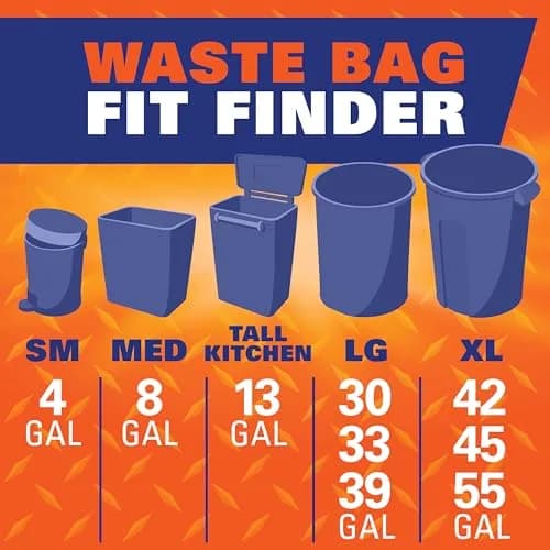 Hefty Ultra Strong 30 Gallon Trash Bags, Black, White Pine Breeze, 50 Count (1.91 kg) | 6-in-1 Protection thumbnail 9
