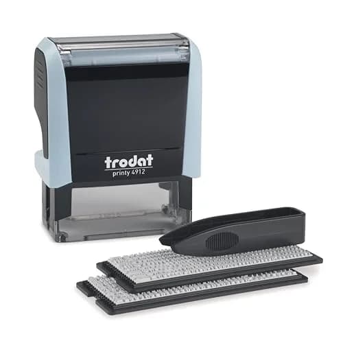 Trodat Printy 4912 Self Inking DIY Stamp Kit – Black Ink, 3/4" x 1-7/8" | Customizable message, water-based ink, eco-friendly (70-120 chars) thumbnail 1