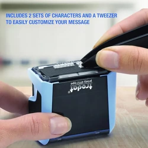 Trodat Printy 4912 Self Inking DIY Stamp Kit – Black Ink, 3/4" x 1-7/8" | Customizable message, water-based ink, eco-friendly (70-120 chars) thumbnail 4