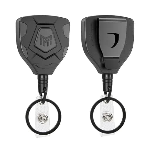 MNGARISTA Heavy Duty Retractable Badge Reel 2 Pack | Steel Rope Keychain with 8 oz Pull Force thumbnail 1