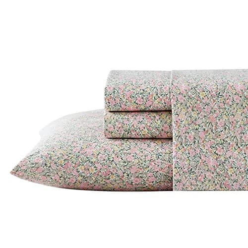 Laura Ashley Twin Size Sheet Set with Fitted Sheet & Pillowcase | 300-Thread Cotton Sateen, Soft & Durable (70-120 chars) thumbnail 2