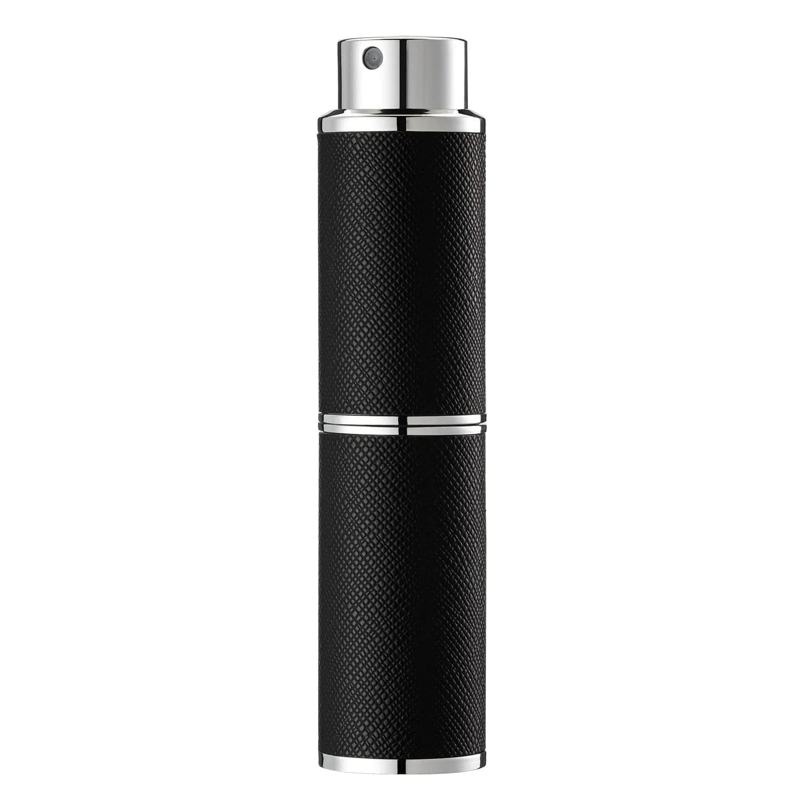 owlyee Black 8ml Leather Travel Perfume Atomizer | Twist-Activated Spray Bottle - main product image