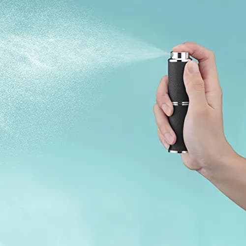owlyee Black 8ml Leather Travel Perfume Atomizer | Twist-Activated Spray Bottle thumbnail 2