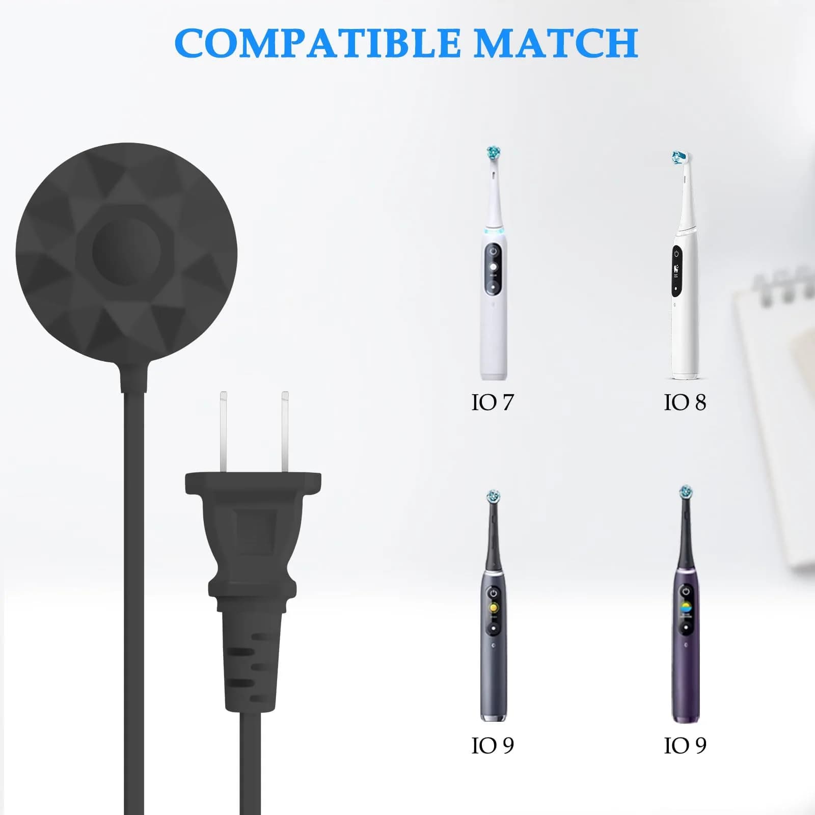 MULTIM Black Magnetic Charging Adapter for Oral-B iO Series 7 8 9 Electric Toothbrush | IPX7 Waterproof - view 2