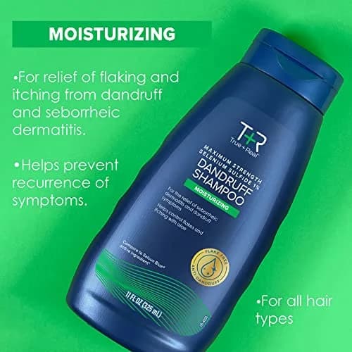 True+Real Moisturizing Dandruff Shampoo 11 fl oz | Aloe & Selenium Sulfide 1% for Flaking & Itchy Scalp thumbnail 4