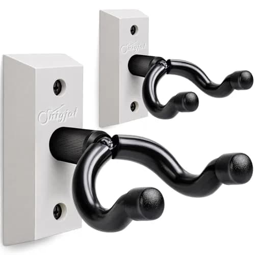 SNIGJAT Guitar Wall Mount 2 Pack, Vintage White Hardwood Guitar Hangers with Rotatable Yoke | Holds up to 20 lbs thumbnail 1