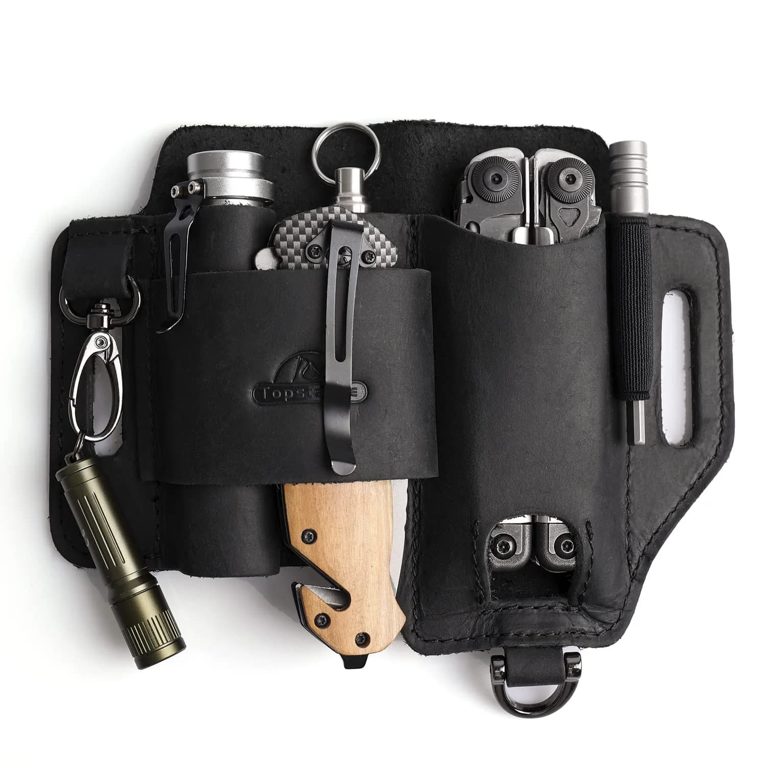 Topstache Leather Multitool Sheath EDC Belt Organizer for Work and Daily Use | Black-01 - main product image