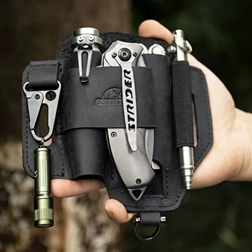 Topstache Leather Multitool Sheath EDC Belt Organizer Black | Fits Leatherman Tools & Accessories thumbnail 6