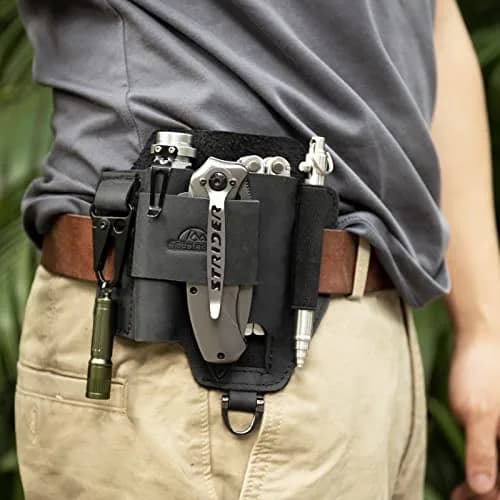 Topstache Leather Multitool Sheath EDC Belt Organizer Black | Fits Leatherman Tools & Accessories thumbnail 2