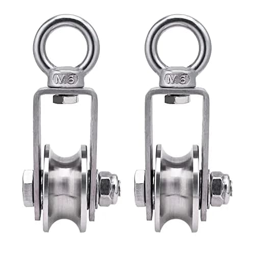 SHINICO Stainless Steel Snatch Block Pulley 250 kg (551 lb) | Silent Smooth Bearings for 8mm Rope thumbnail 1