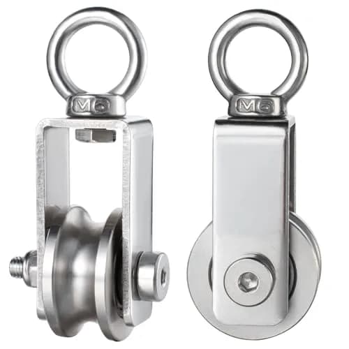SHINICO Stainless Steel Snatch Block Pulley 250 kg (551 lb) | Silent Smooth Bearings for 8mm Rope thumbnail 5