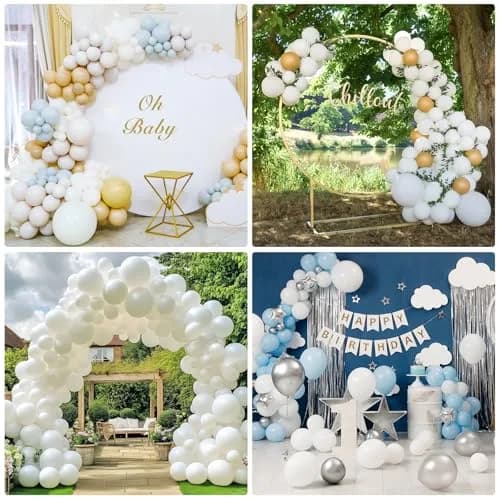 rubfac White Balloon Arch Kit 129pcs (4.5cm - 45cm) | Assorted Colors for Parties thumbnail 5