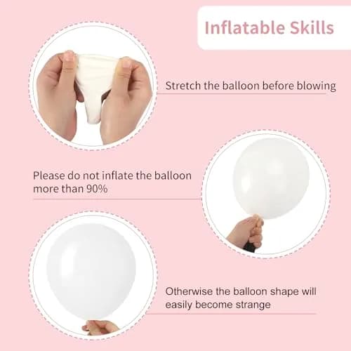 rubfac White Balloon Arch Kit 129pcs (4.5cm - 45cm) | Assorted Colors for Parties thumbnail 3