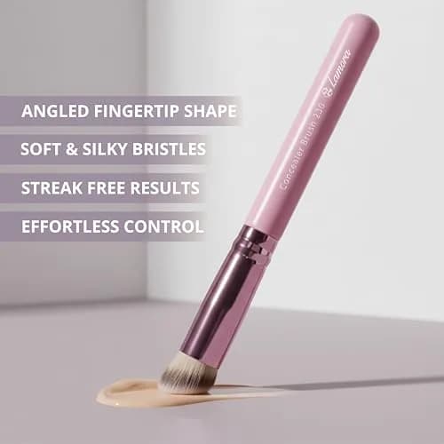 Lamora Small Angled Concealer Brush - Purple | Synthetic Bristles, Copper Ferrule, Wood Handle thumbnail 5