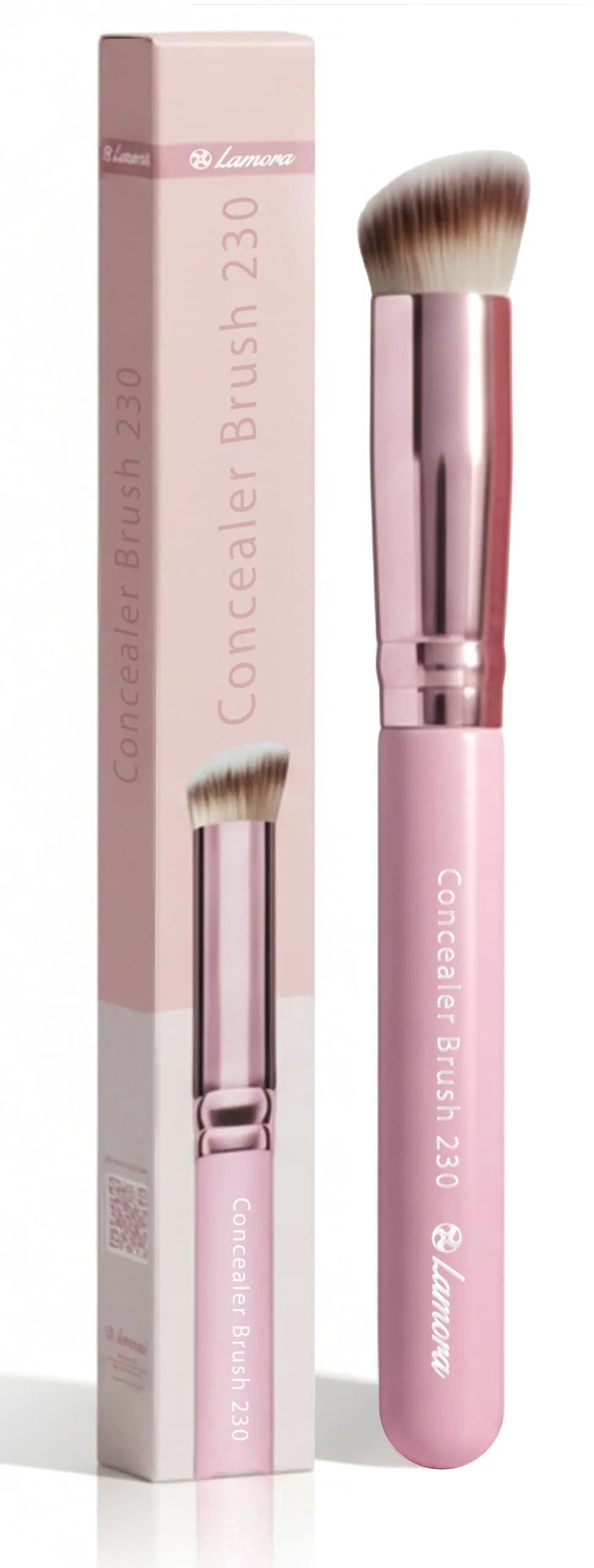 Lamora Small Angled Concealer Brush - Purple | Synthetic Bristles, Copper Ferrule, Wood Handle - main product image