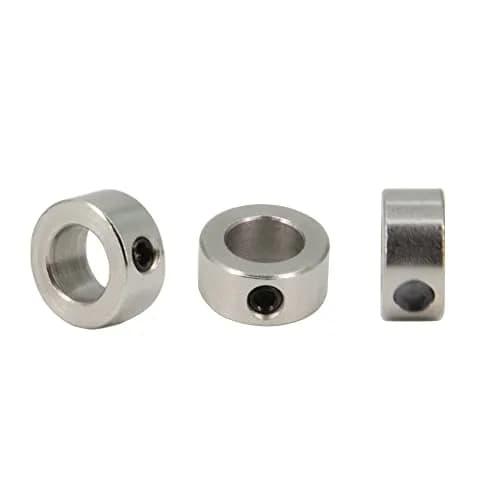 Befenybay 10mm Shaft Lock Collar Set with M5 Hex Wrench, 17mm OD Silver Stainless Steel (10-Pack) thumbnail 4
