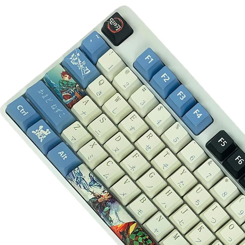 Hokeyio Japanese Anime Demon Slayer Keycaps 108 PBT Dye Sublimation OEM Profile for Cherry Mx Gateron Kailh Switch Mechanical Keyboard Colorful