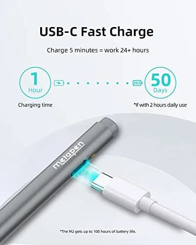 Metapen Stylus Pen M2 for Surface | 4096 Pressure Levels, Eraser End, USB-C Charging thumbnail 5