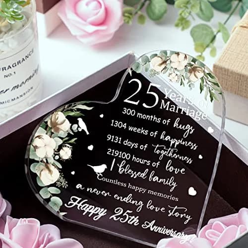 Yulejo Heart Shaped Acrylic Marriage Keepsake 15.1cm (5.9in) | Romantic Anniversary Gift for Wife Husband thumbnail 8
