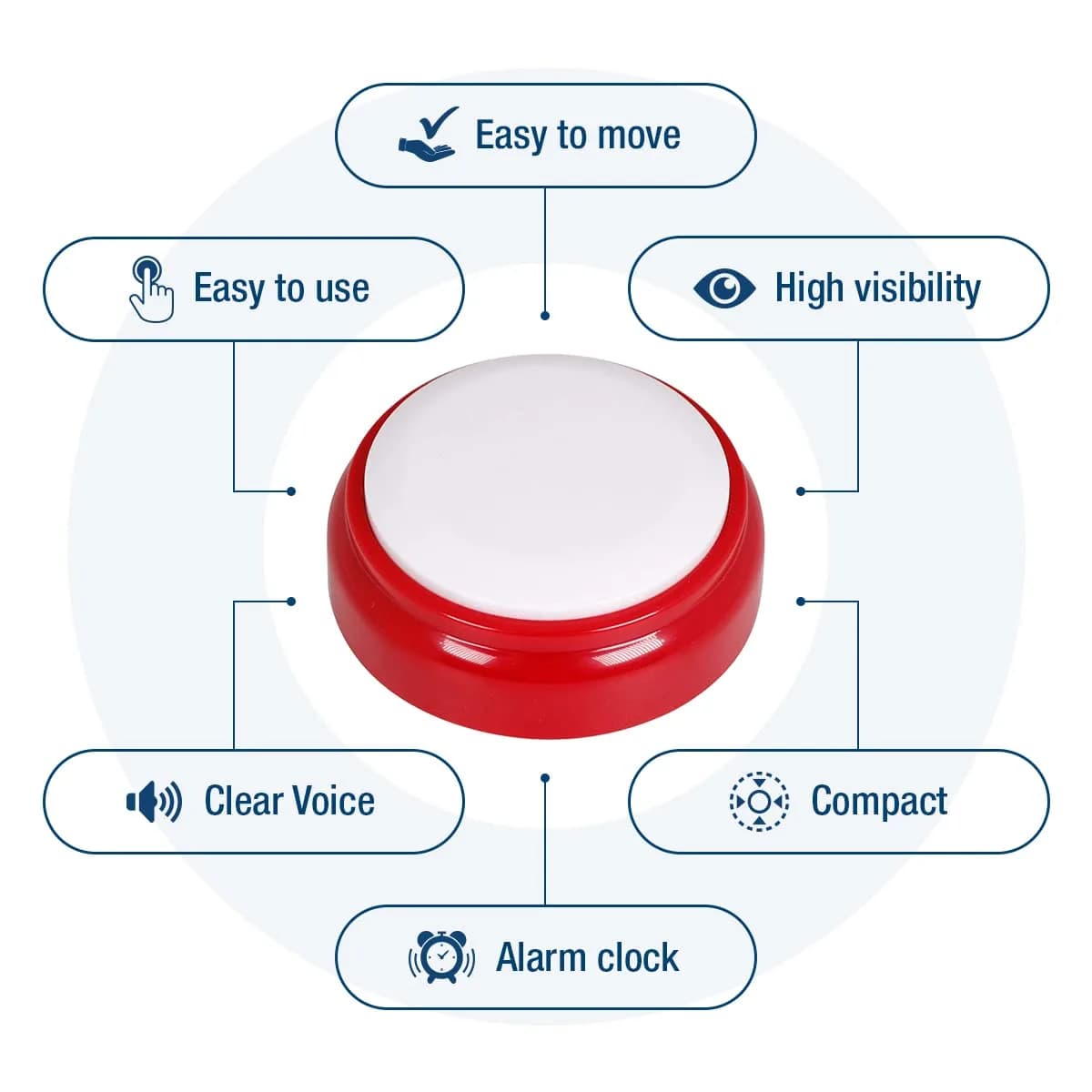 Top Life Talking Clock for Elderly & Visually Impaired | Red & White, Analog Display - view 6
