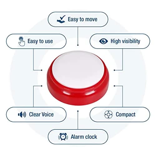 Top Life Talking Clock for Elderly & Visually Impaired | Red & White, Analog Display thumbnail 6