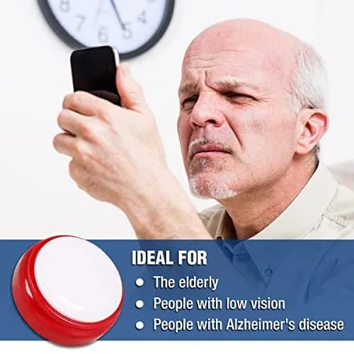 Top Life Talking Clock for Elderly & Visually Impaired | Red & White, Analog Display thumbnail 3