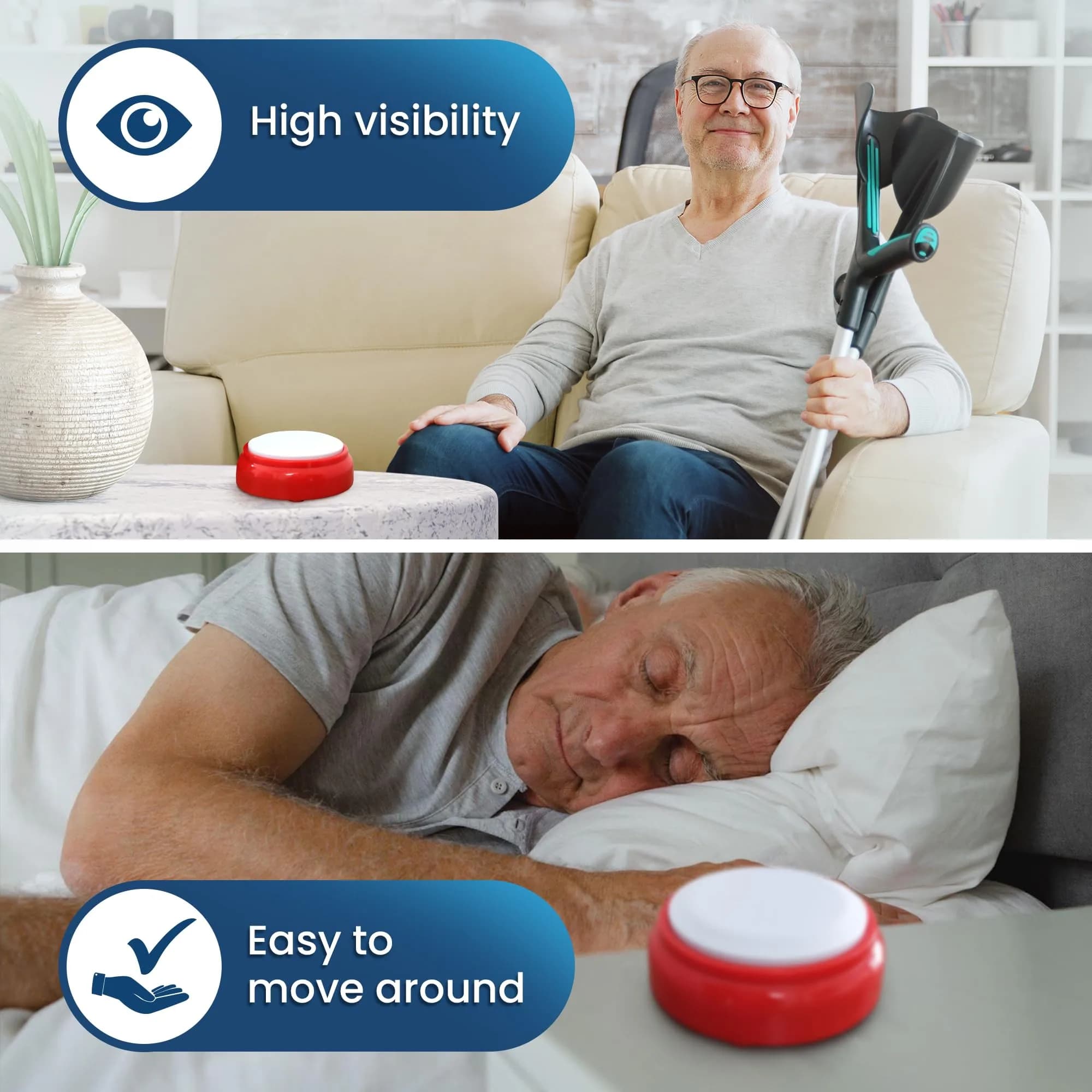Top Life Talking Clock for Elderly & Visually Impaired | Red & White, Analog Display - view 4