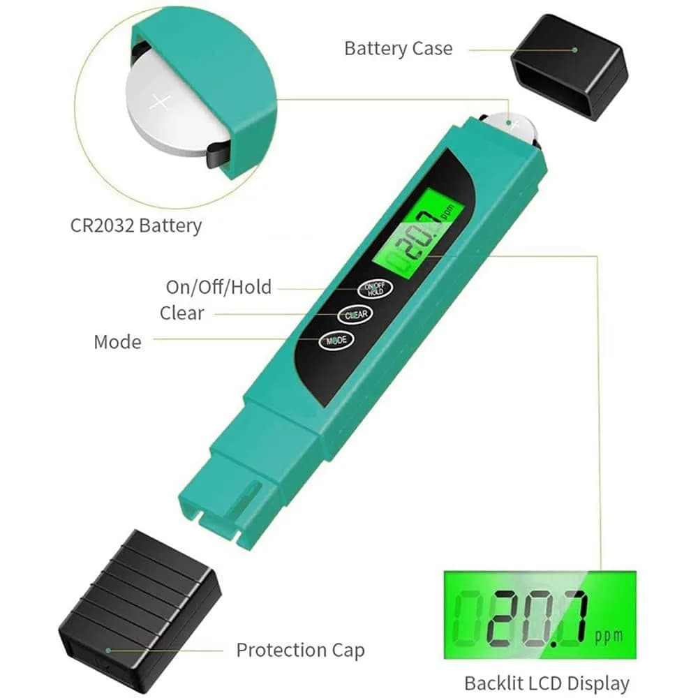 Lxuemlu TDS Meter Digital Water Tester, Accurate and Reliable, Professional TDS, Temperature and EC Meter with Carrying Case, 0-9999ppm, Ideal ppm Meter for Drinking Water, RO/DI System, Aquariums - view 3