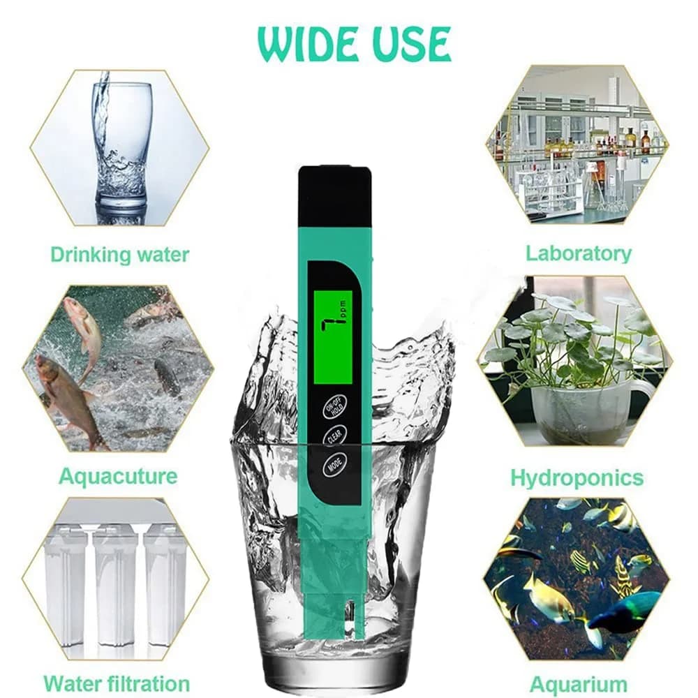 Lxuemlu TDS Meter Digital Water Tester Green | Measures Purity in ppm & Temperature - view 5