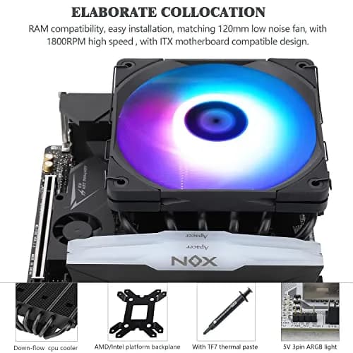 Thermalright AXP-120-X67 Black ARGB Low Profile CPU Air Cooler 67mm Height | Compatible with Intel LGA 1700/1200/115X/20XX & AMD AM4 thumbnail 5