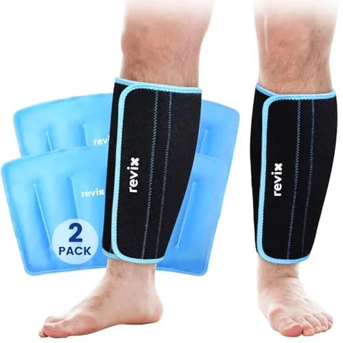 REVIX XL Calf Ice Pack Wraps 2 Pack | Reusable Gel Cold Therapy for Calf & Leg Relief thumbnail 1