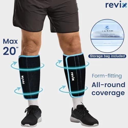 REVIX XL Calf Ice Pack Wraps 2 Pack | Reusable Gel Cold Therapy for Calf & Leg Relief thumbnail 4