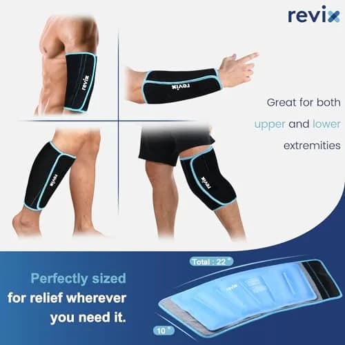 REVIX XL Calf Ice Pack Wraps 2 Pack | Reusable Gel Cold Therapy for Calf & Leg Relief thumbnail 5