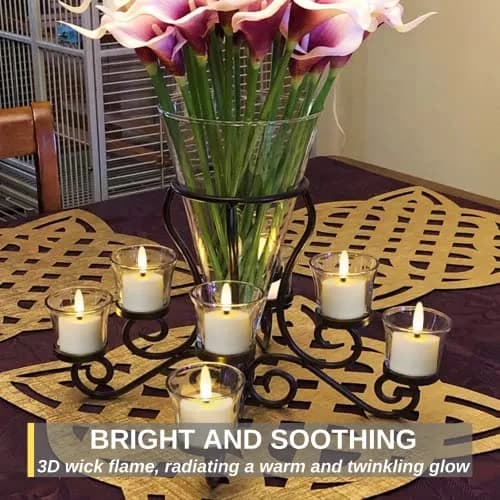 Homemory Rechargeable Tea Lights Candles with Remote, 12-Pack | Dimmable, Timer, Lifelong Use thumbnail 3
