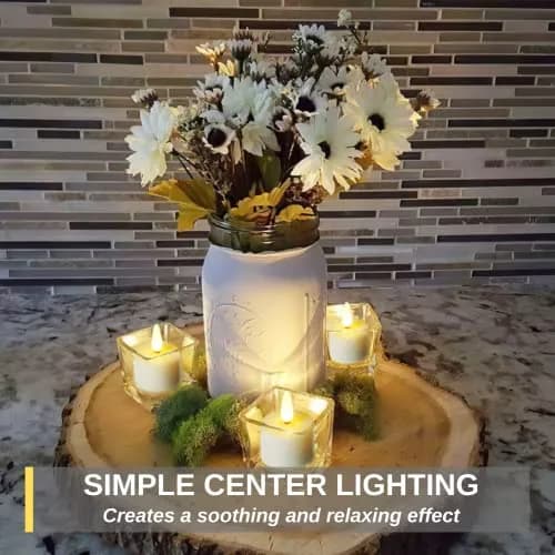 Homemory Rechargeable Tea Lights Candles with Remote Timer | Flameless LED Candle Set for Home Decor thumbnail 7