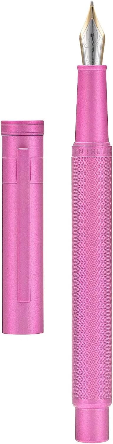 Asvine Hongdian 1851 Pink Forest Fountain Pen Medium Nib 0.8mm (0.031in) | Classic Design with Converter and Metal Pen Case - main product image