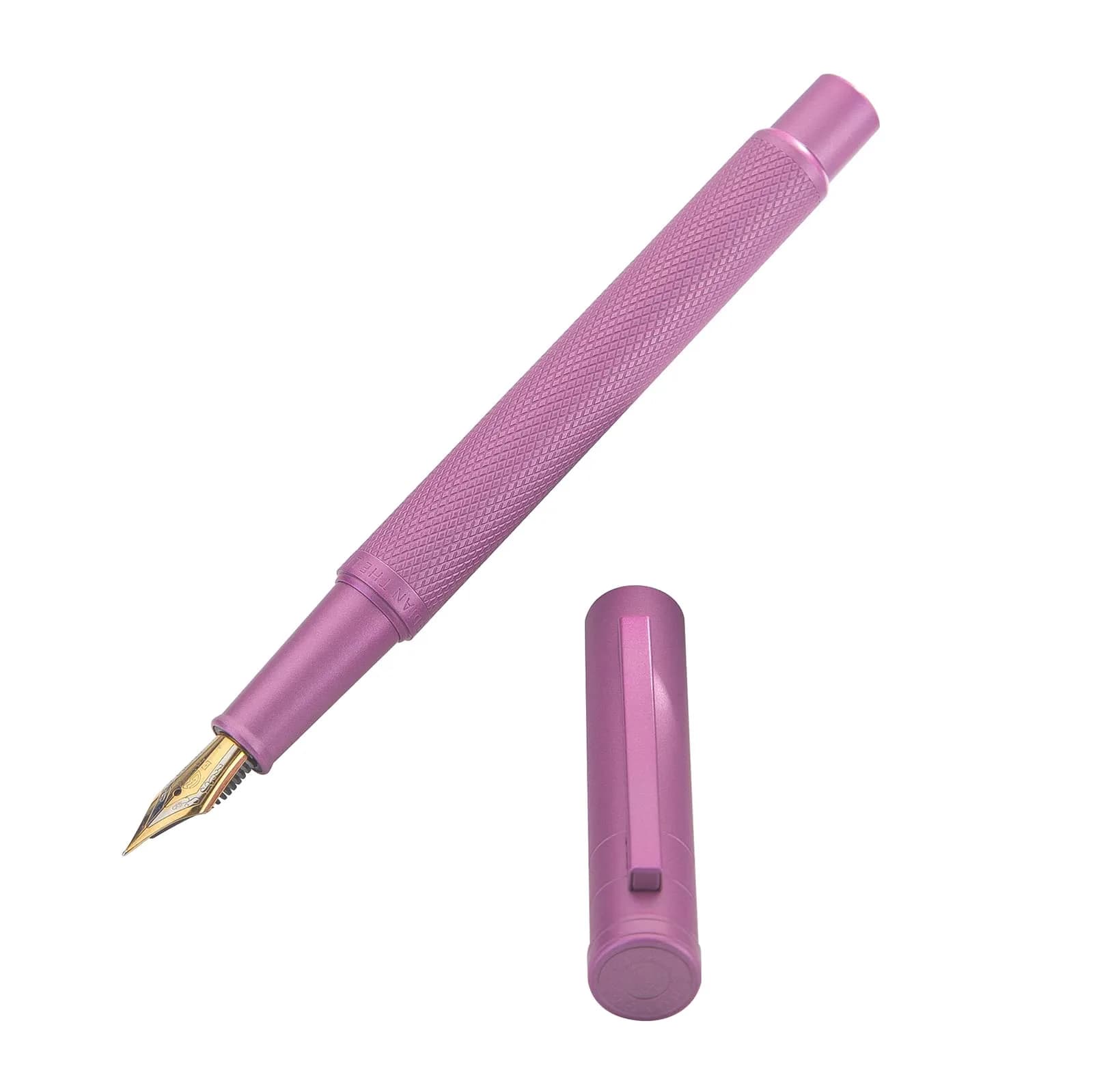 Asvine Hongdian 1851 Pink Forest Fountain Pen Medium Nib 0.8mm (0.031in) | Classic Design with Converter and Metal Pen Case - view 7