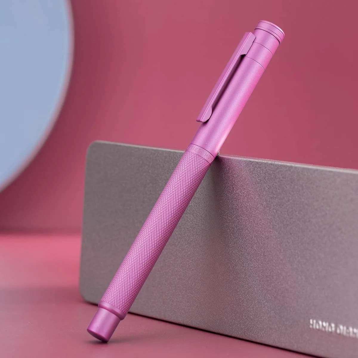 Asvine Hongdian 1851 Pink Forest Fountain Pen Medium Nib 0.8mm (0.031in) | Classic Design with Converter and Metal Pen Case - view 3