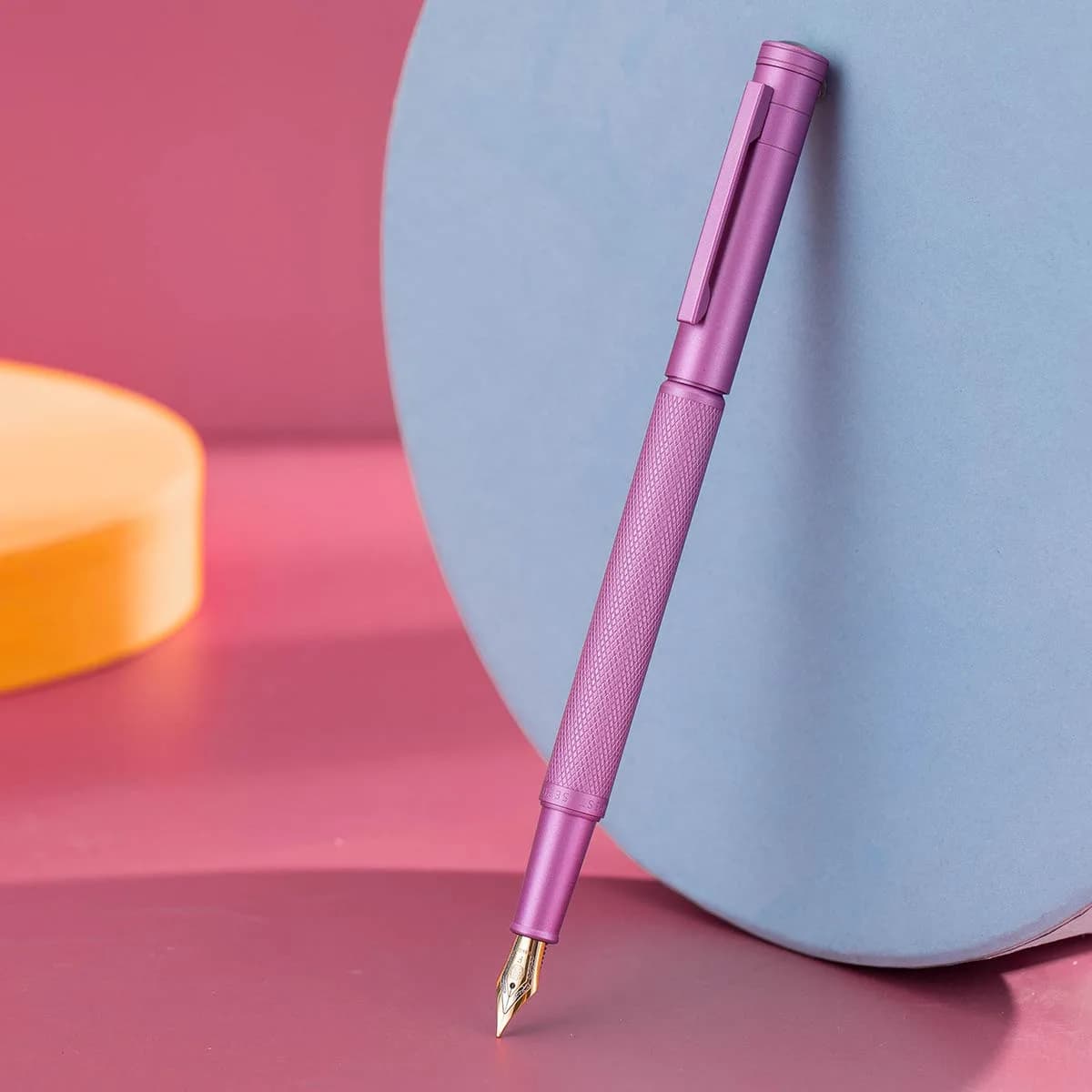 Asvine Hongdian 1851 Pink Forest Fountain Pen Medium Nib 0.8mm (0.031in) | Classic Design with Converter and Metal Pen Case - view 4