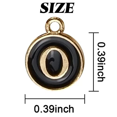 NSBELL 104PCS Letter Charms for Jewelry Making - Double Sided Alphabet Charms 0.5 inch (1.27 cm) Diameter thumbnail 2