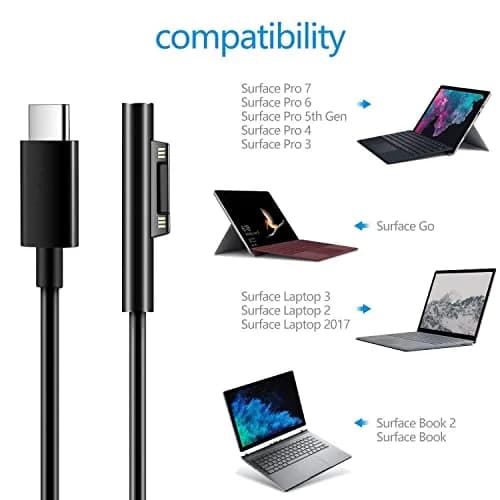 FASTELECTRIC USB-C to Surface Pro Fast Charging Adapter Cable 1m (3.3ft) | Requires 15V/3A PD Charger thumbnail 4
