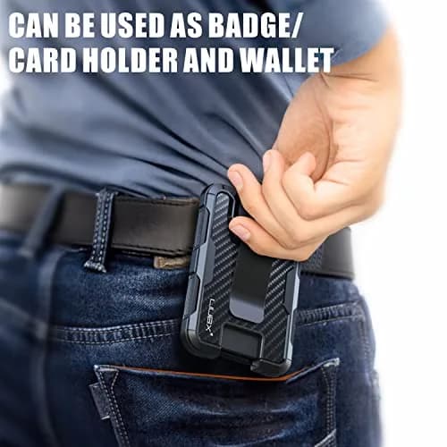 LIUGX Carbon Fiber Badge Holder with Metal Clip, 4 Cards | Durable Office ID Wallet thumbnail 6