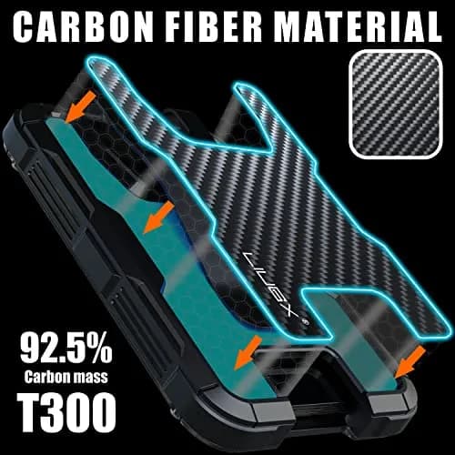 LIUGX Carbon Fiber Badge Holder with Metal Clip, 4 Cards | Durable Office ID Wallet thumbnail 2